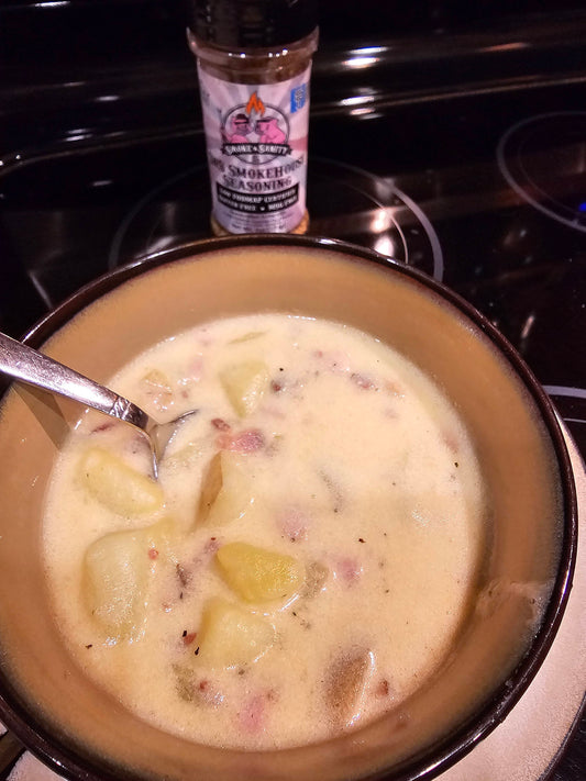 Bowl of loaded baked potato soup