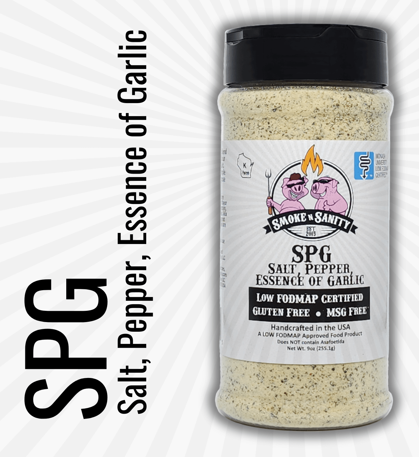 SPG, Salt, Pepper, Essence of Garlic Large Shaker main product image
