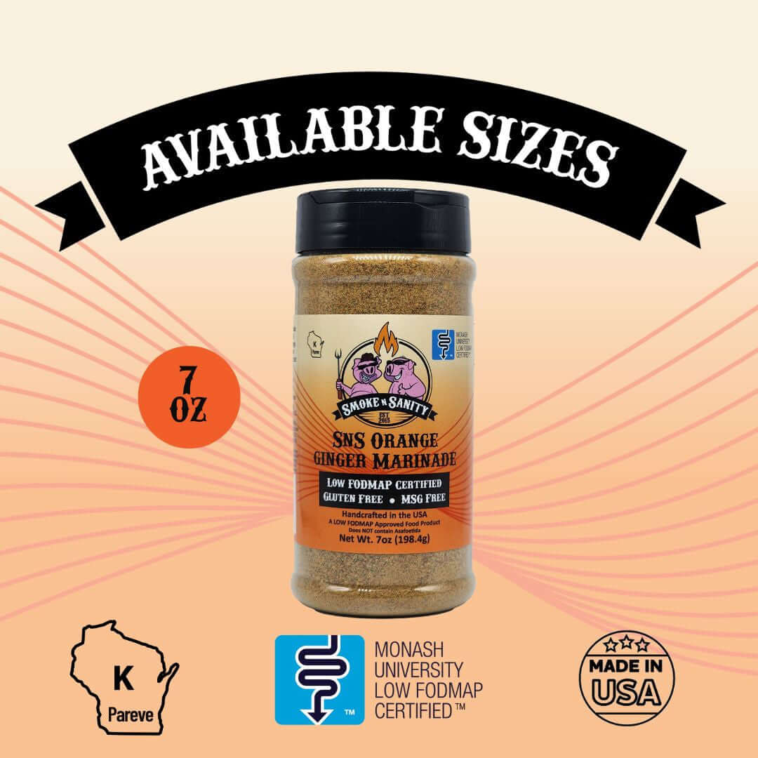 SnS Orange Ginger Marinade - Available SIzes, 7 ounce shaker