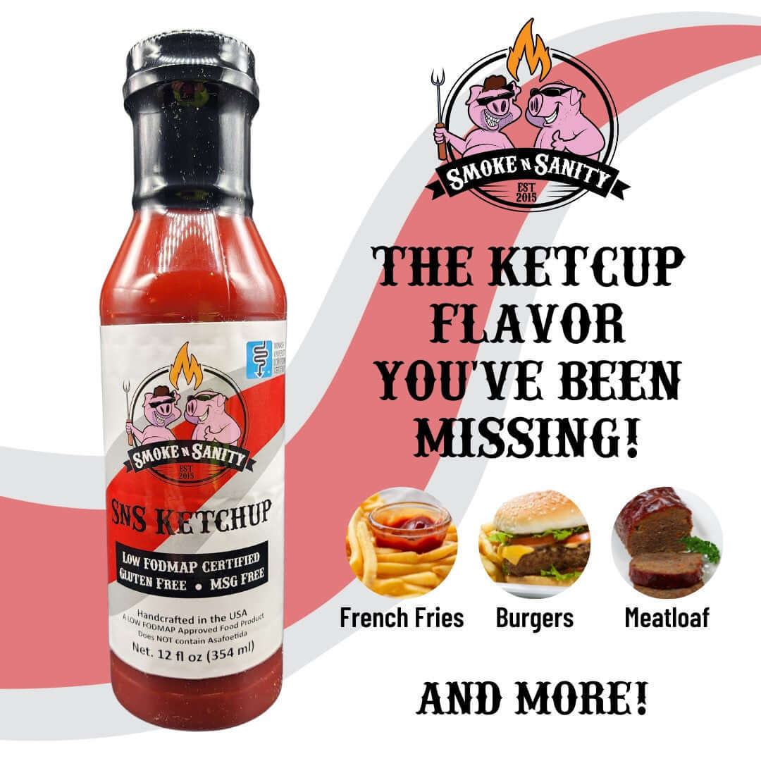 SnS Ketchup - The ketchup flavor You Were Missing, pictures of french fires, burgers, meatloaf