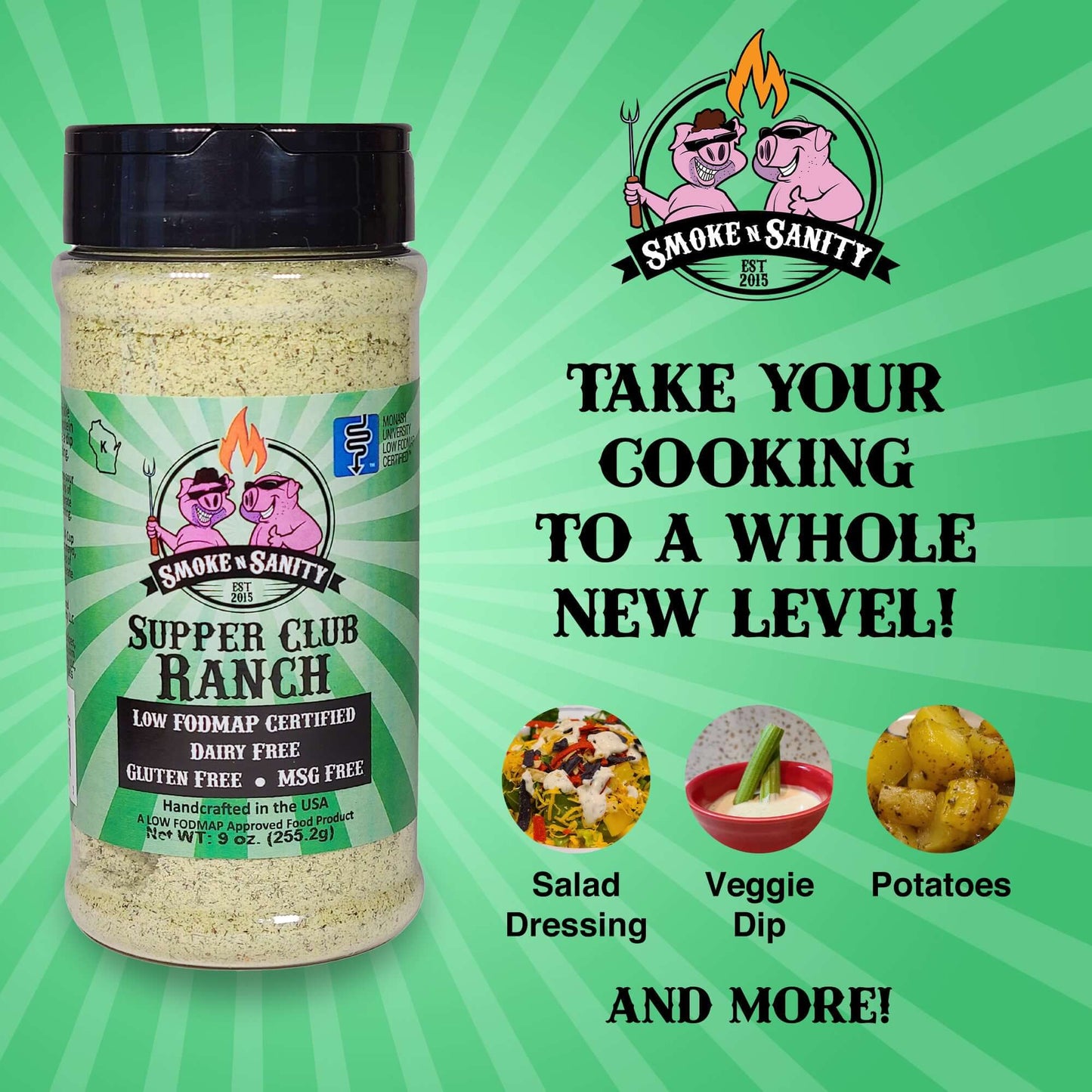 Supper Club Ranch Take your cooking to a whole new level. Pictures of salad dressing, veggie dip, potatoes