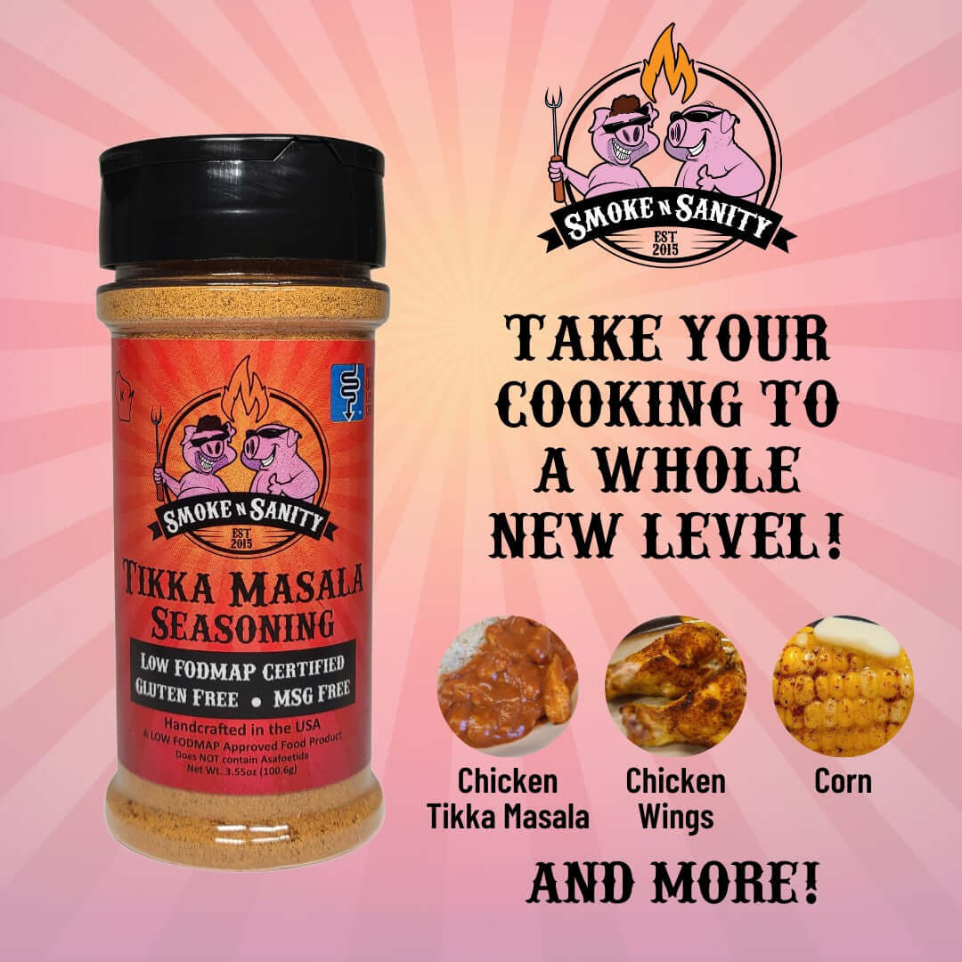 Tikka Masala - Take Your Cooking to a whole new level. Picturing chicken tikka masala, chicken wings, corn