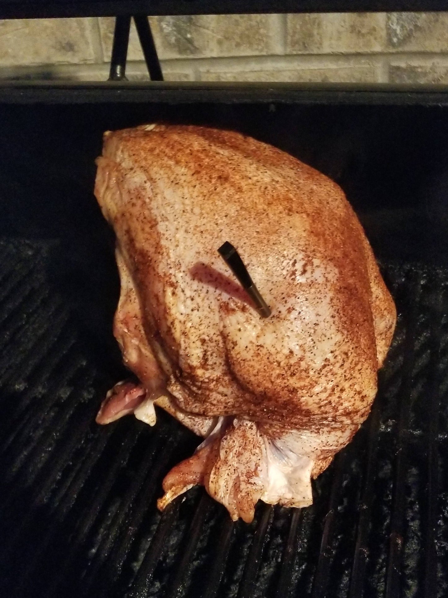 Turkey breast on a smoker