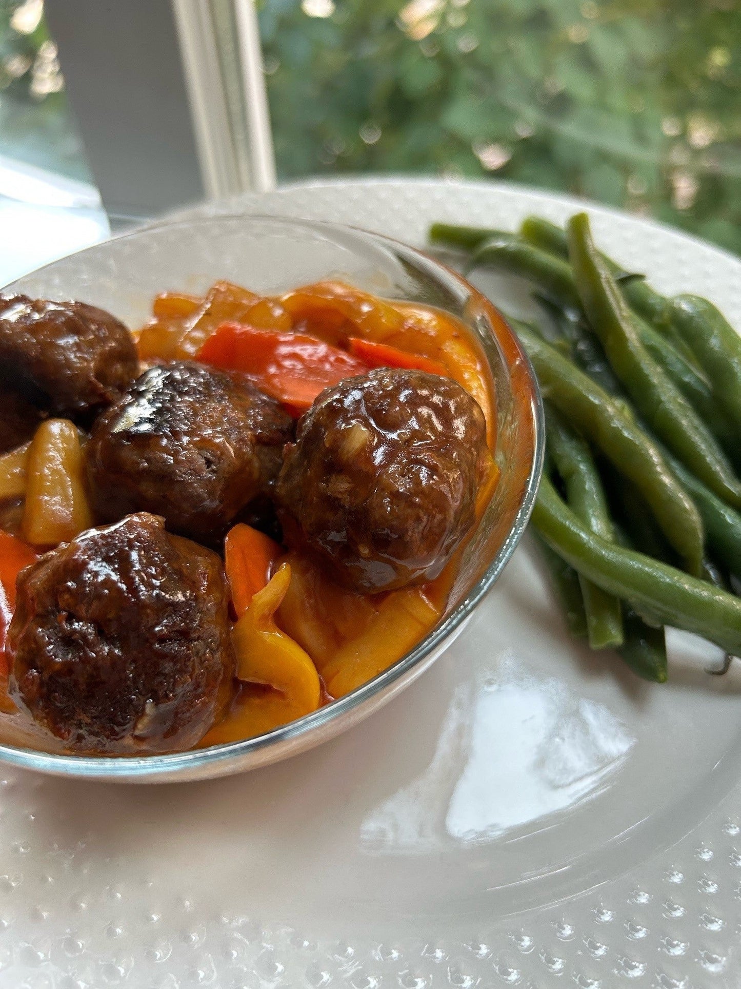Sweat and sour meatballs with veggies