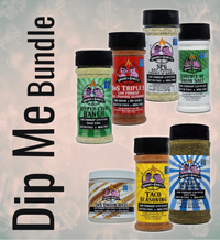 Collection of seasoning bottles with visible labels on a gradient background
