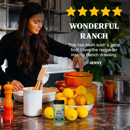 5 star review.  Wonderful ranch.  This has been such a great find!  I love the recipe for making ranch dressing.  Jenny