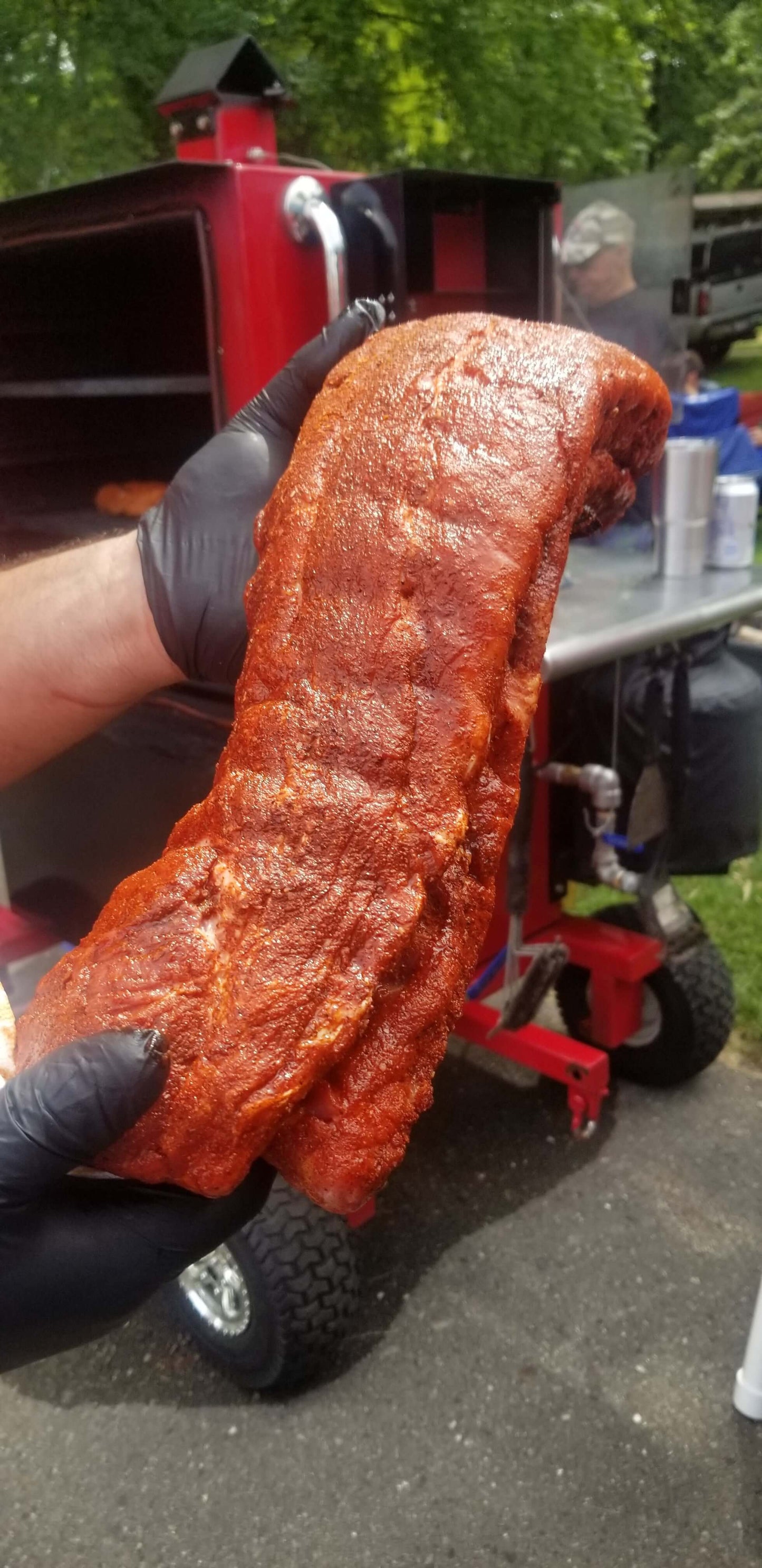 Picture of a rack of ribs seasoned with SnS Triple S All Purpose Seasoning