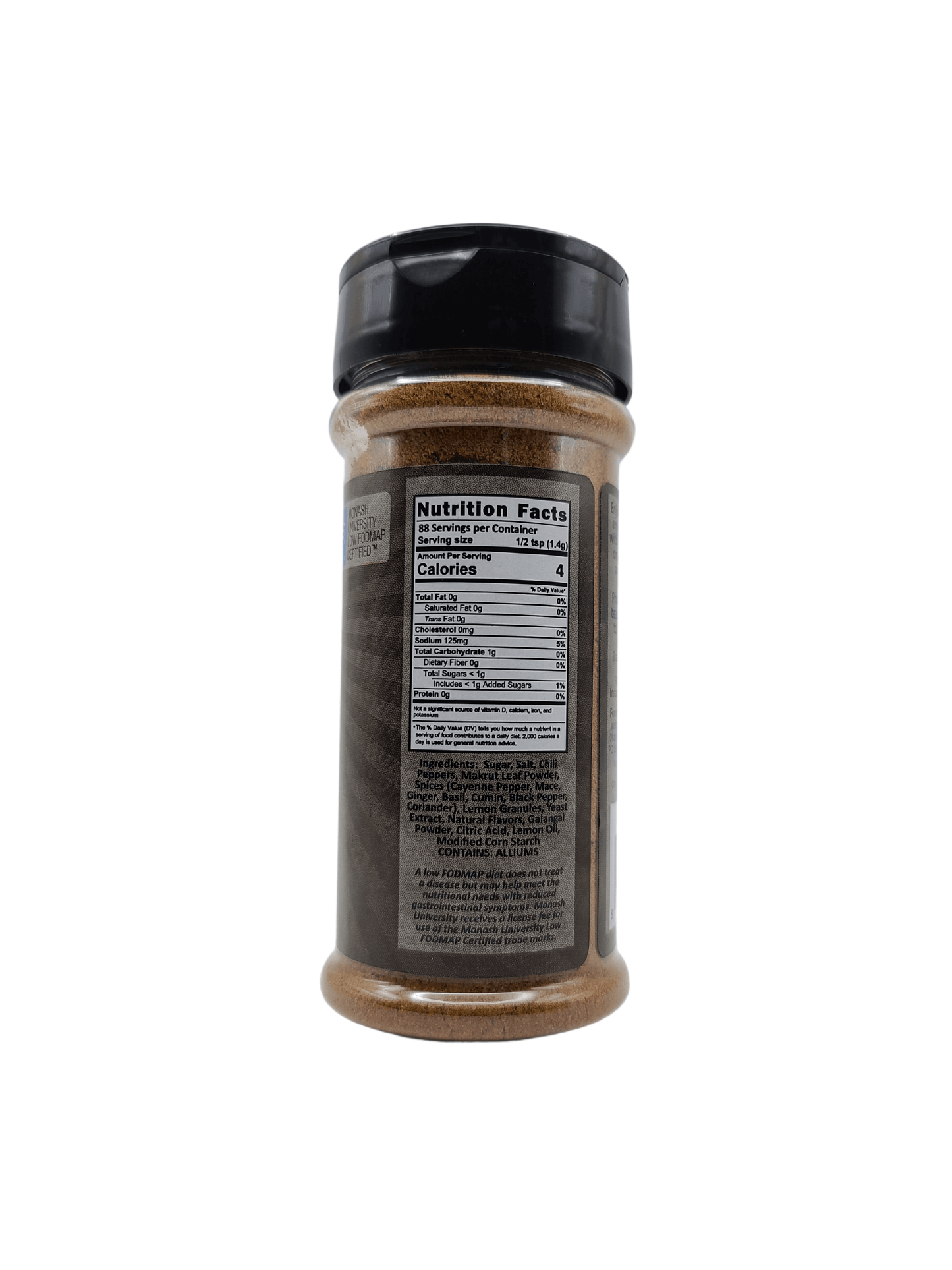 Pho Seasoning bottle Nutritional Panel side of bottle