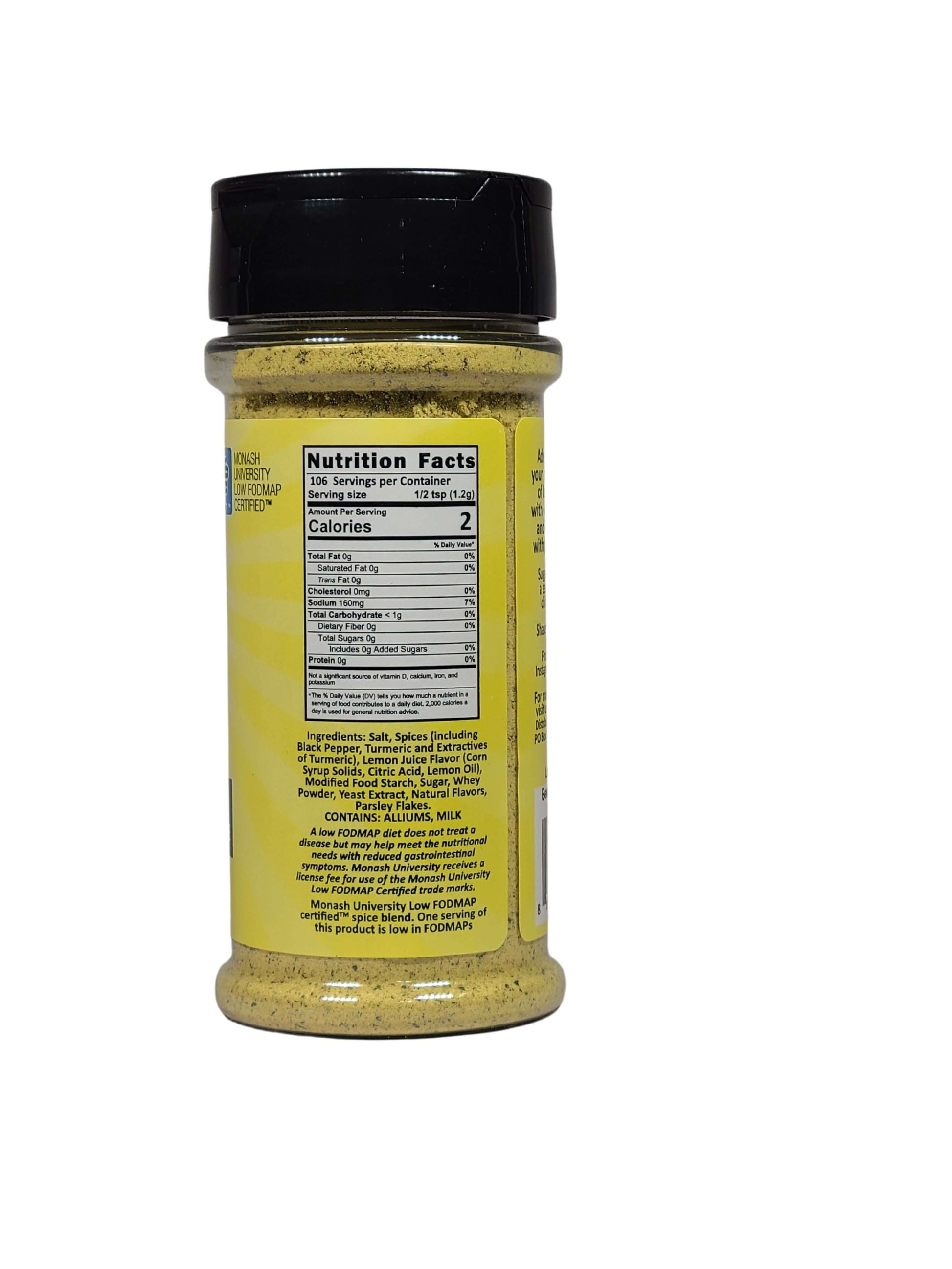 Lemon Pepper Bottle Nutritional Panel side image